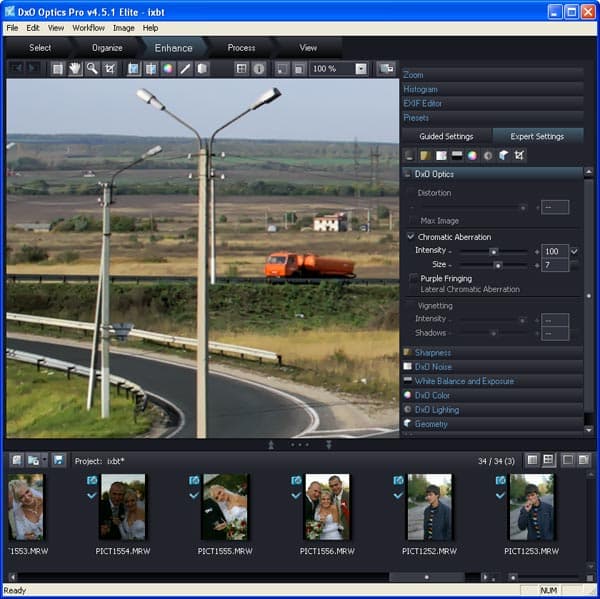 Исправление хроматических аберраций в DxO Optics