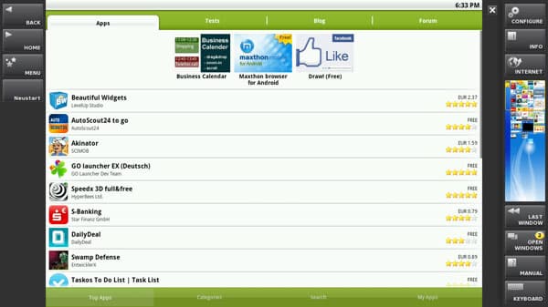 Интерфейс WeTab OS