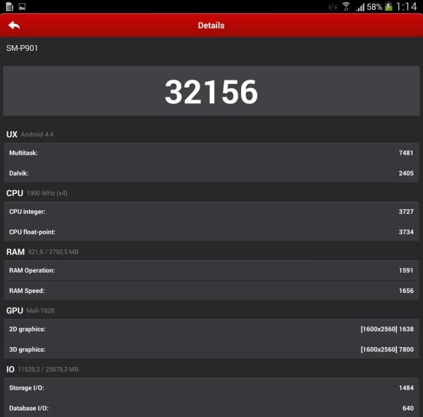 Операционная система планшета Samsung Galaxy Note Pro 12.2