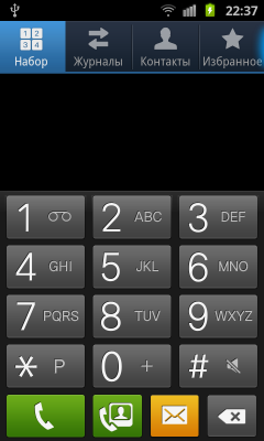 Обзор Samsung Galaxy S II. Скриншоты. Набор номера