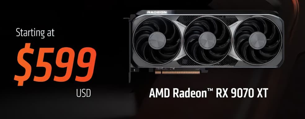 AMD Radeon RX 9070 XT нацелена на производительность RTX 5070 Ti, но на 150 долларов дешевле