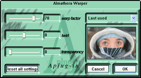 Эффект просмотра через лупу, реализованный в плагине Warper, входящем в состав Photobie