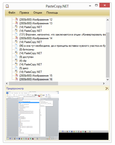 PasteCopy.NET: предосмотр скриншота