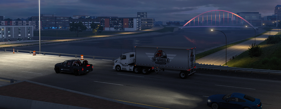 Дорожная сеть Айовы в American Truck Simulator с современной развязкой. Скриншоты дополнения с новым штатом