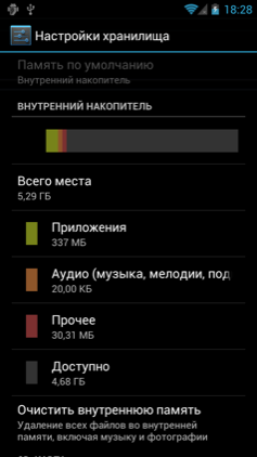 Обзор Huawei Ascend D1 Quad XL. Скриншоты. Информация о памяти