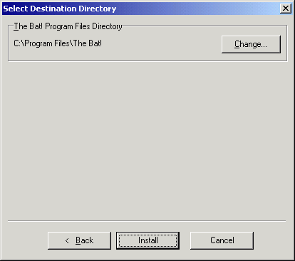 Выбор директории для установки