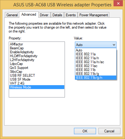Настройка Asus USB-AC68