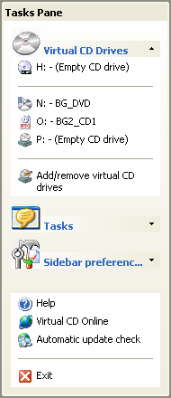 Боковая панель Virtual CD