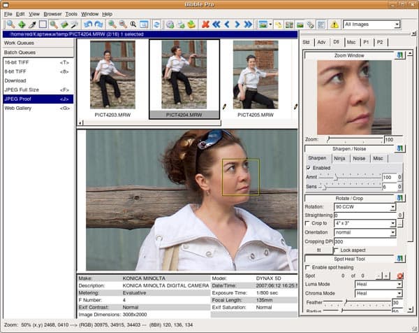 Управление детализацией фото в Bibble Pro