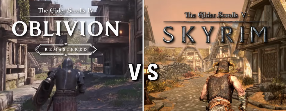 Ремастер TES 4 Oblivion против Skyrim — сравнение графики, физики и механик игр Bethesda