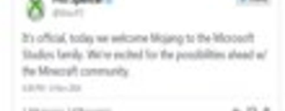 Mojang стала частью Microsoft Studios