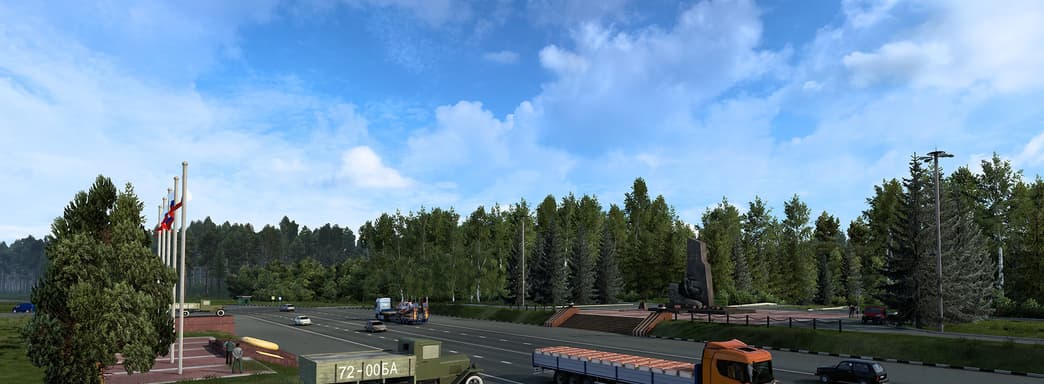 Храм, разбитые дороги и величественные леса — скриншоты дополнения «Сердце России» для Euro Truck Simulator 2