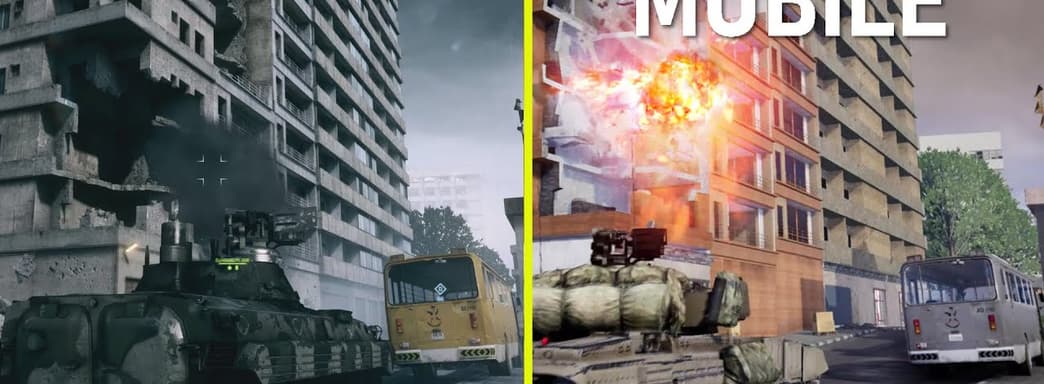 Видео сравнение графики Battlefield Mobile и Battlefield 3