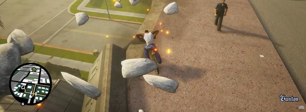 Баг в ремастере GTA San Andreas позволяет СиДжею разрушить часть моста
