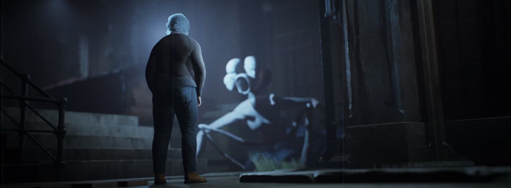 Дед Роман бьет топором женщину-краба в геймпленом ролике хоррора Post Trauma