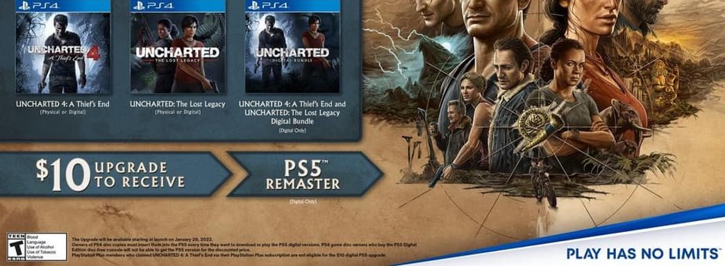 Владельцы Uncharted 4 PS Plus не смогут перейти на Uncharted: Legacy of Thieves Collection