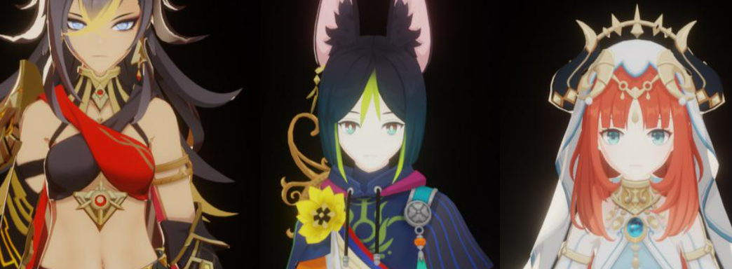 Инсайдер Genshin Impact показал новых героев обновления 3.0 со всех сторон и сравнил рост. Лук-рыба тоже есть