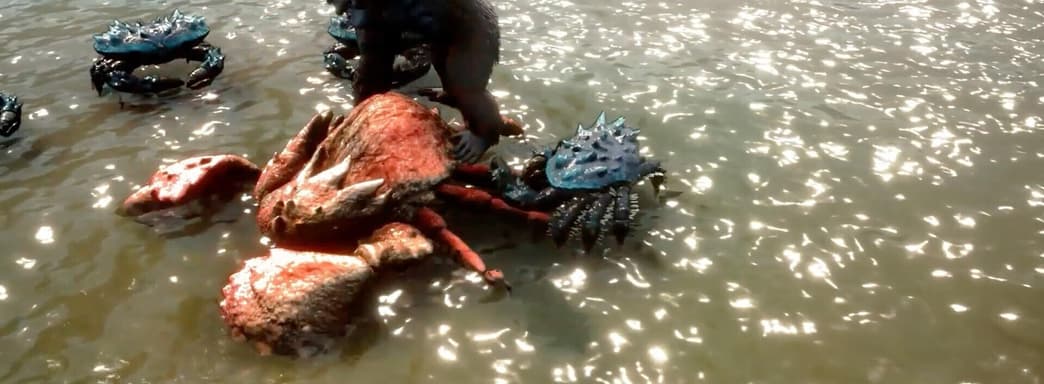 В сеть утекли скриншоты новой игры о Кинг-Конге, на которых гигантская обезьяна избивает крабов