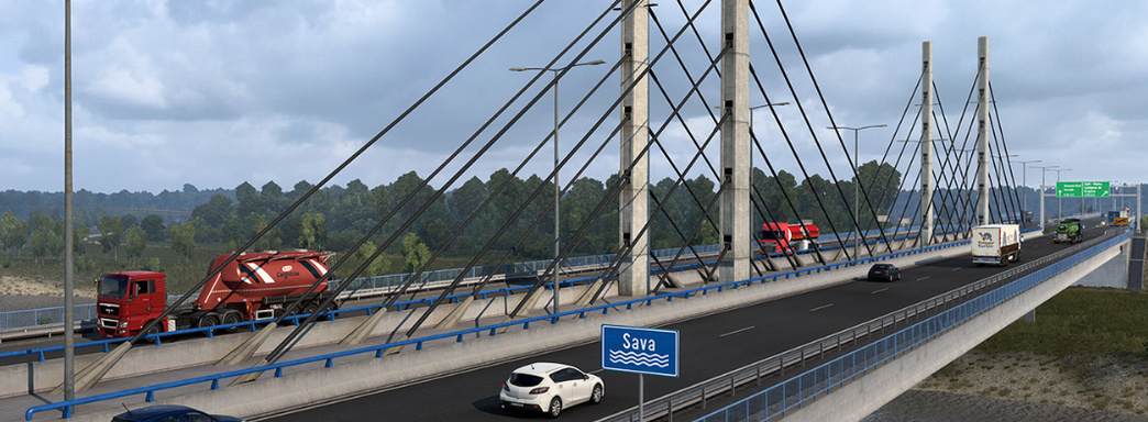 Западные Балканы в Euro Truck Simulator 2. Мосты и водоёмы на новых скриншотах
