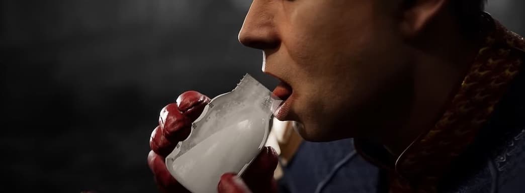 Хоумлендер пьет молоко и перемалывает бога огня турбиной самолета в новом трейлере Mortal Kombat 1