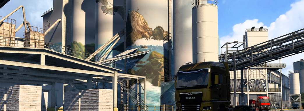 Салоники в Euro Truck Simulator 2. Новые скриншоты цементного завода из дополнения про Грецию