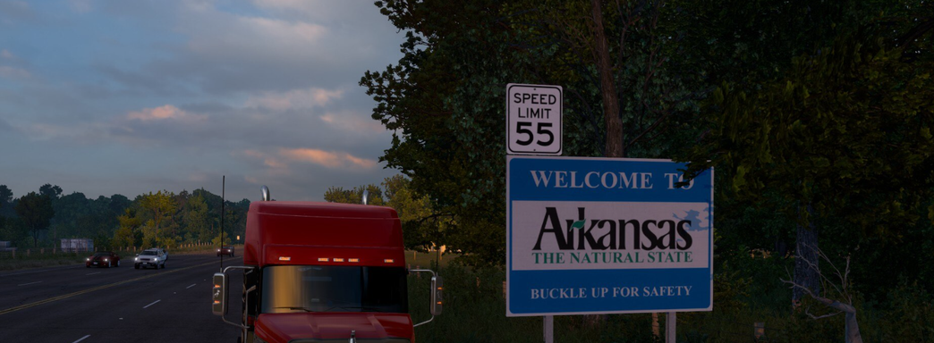 В American Truck Simulator запустили испытание с наградами в честь релиза DLC с Арканзасом. Начинается Cruising Arkansas
