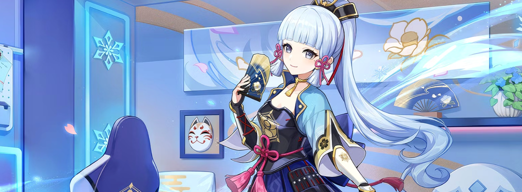 Genshin Impact получила коллаб с Logitech. Первый взгляд на мерч и геймерскую комнату Камисато Аяки