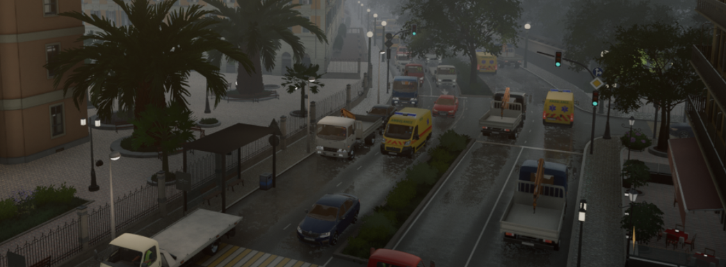 Авторы российского автосима City Car Driving 2.0 показали улетевший автомобиль и рассказали о влиянии времени суток на геймплей