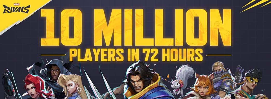 Marvel Rivals набрала 10 миллионов игроков за 72 часа, сравнявшись с Apex Legends