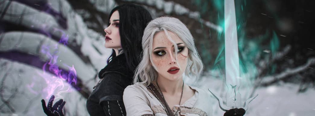 Фанатки показали зимний косплей Цири и Йеннифэр из The Witcher 3: Wild Hunt