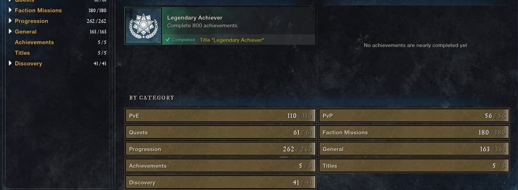 Первый игрок получил все достижения в New World. Ему понадобилось более 9000 часов
