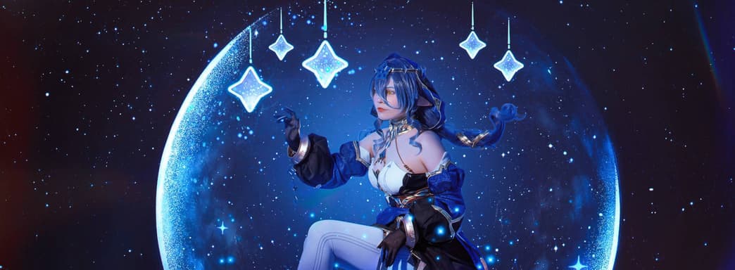 Дивная вечерняя звезда: модель показала косплей Лайлы из Genshin Impact