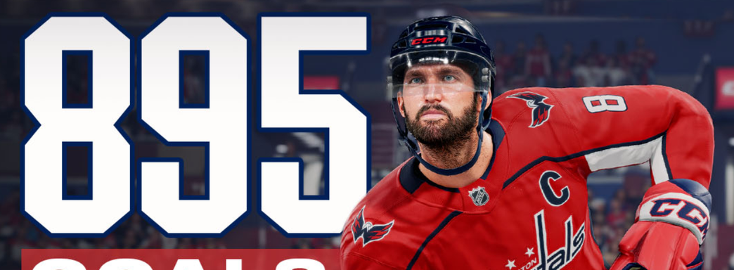 Хоккеист Александр Овечкин установил рекорд, забросив 895 шайб, а его игровая версия из NHL забила в 241 728 раз больше