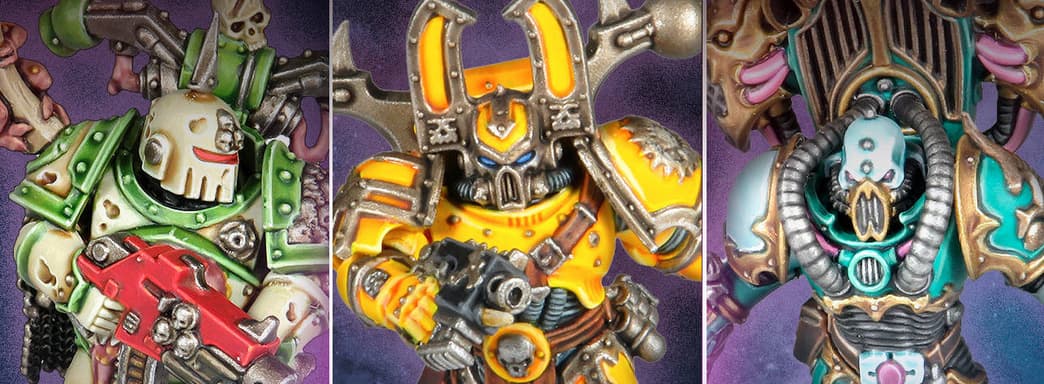 Художник Винсент Нотли разукрасил миниатюры хаоситов из Warhammer 40,000 в различные цвета