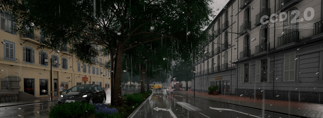 В российском автосиме City Car Driving 2.0 будут реалистичные поездки под дождём — показали поведение капель на стекле
