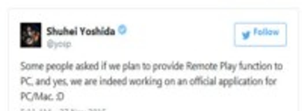 Sony готовит официальное приложение для стриминга игр с PS4 на РС и Mac