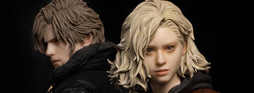 Capcom muestra estatuas de Grace Ashcroft y Leon S. Kennedy de Resident Evil Requiem
