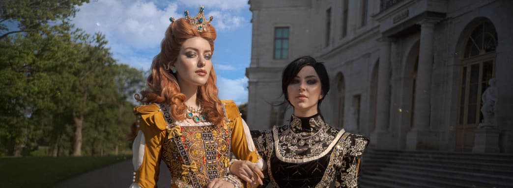 Sisters from Toussaint: Models Show Cosplay of Anarietta and Sianna from \"The Witcher 3: Wild Hunt - Blood and Wine\" Expansion
