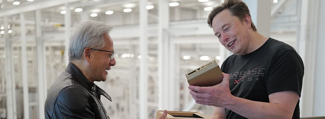 Jensen Huang entrega personalmente a Elon Musk la supercomputadora más pequeña del mundo