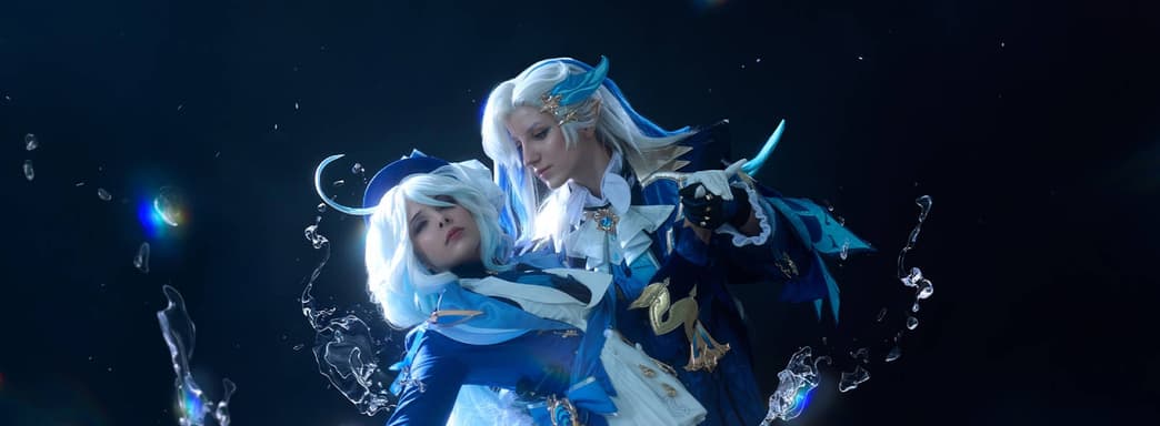 Defenders of Fontaine: Cosplayers Embody Furina and Neuvillette from Genshin Impact
