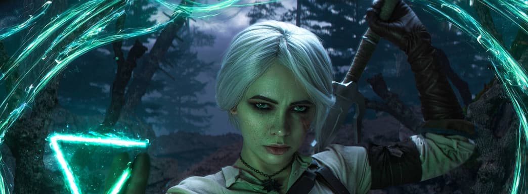 Encuentro con las Señoras del Bosque: modelo muestra el cosplay de Ciri del juego "The Witcher 3: Wild Hunt"
