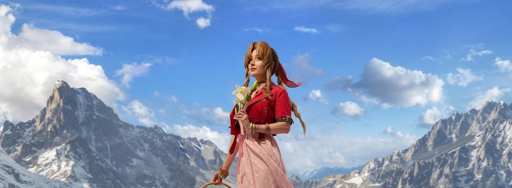Florista de Midgar: cosplayer se transforma en Aeris Gainsborough del juego Final Fantasy 7