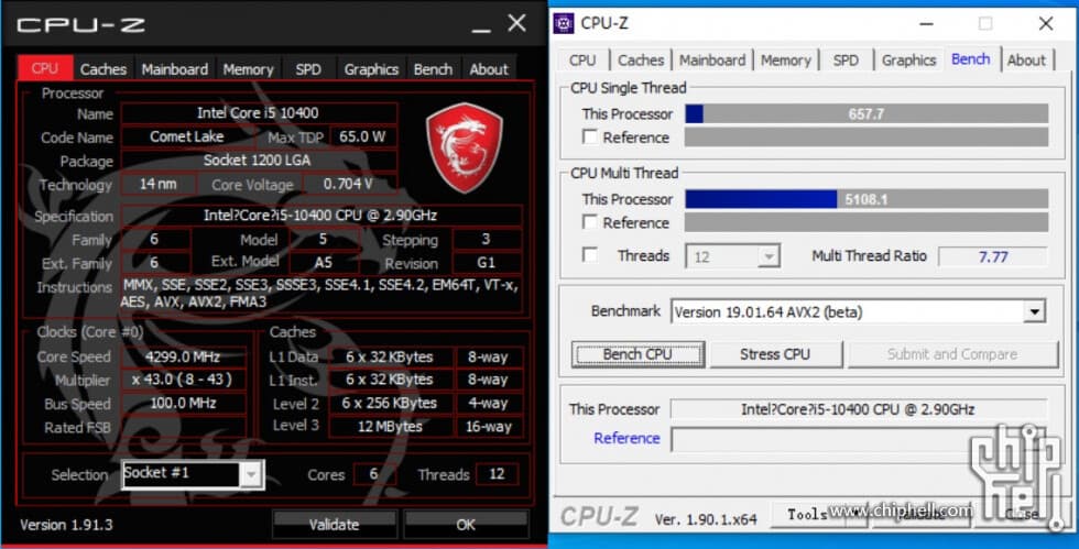 Тестирование Intel Core i5-10400 показало значительный прирост