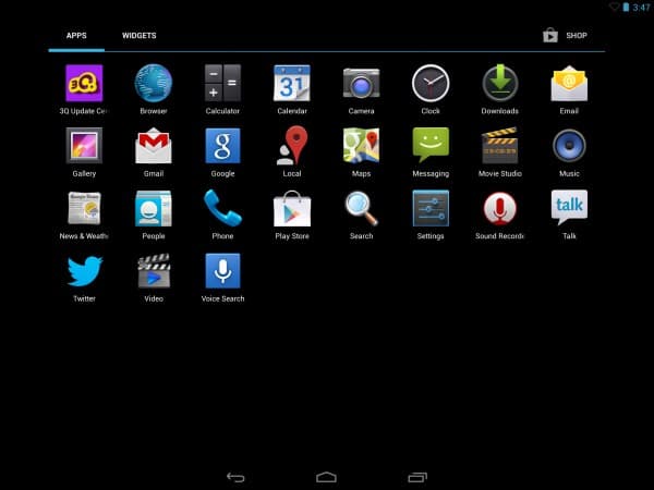 Операционная система планшета 3Q RC9727F