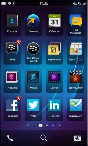 Скриншот BlackBerry 10 Скриншот BlackBerry 10