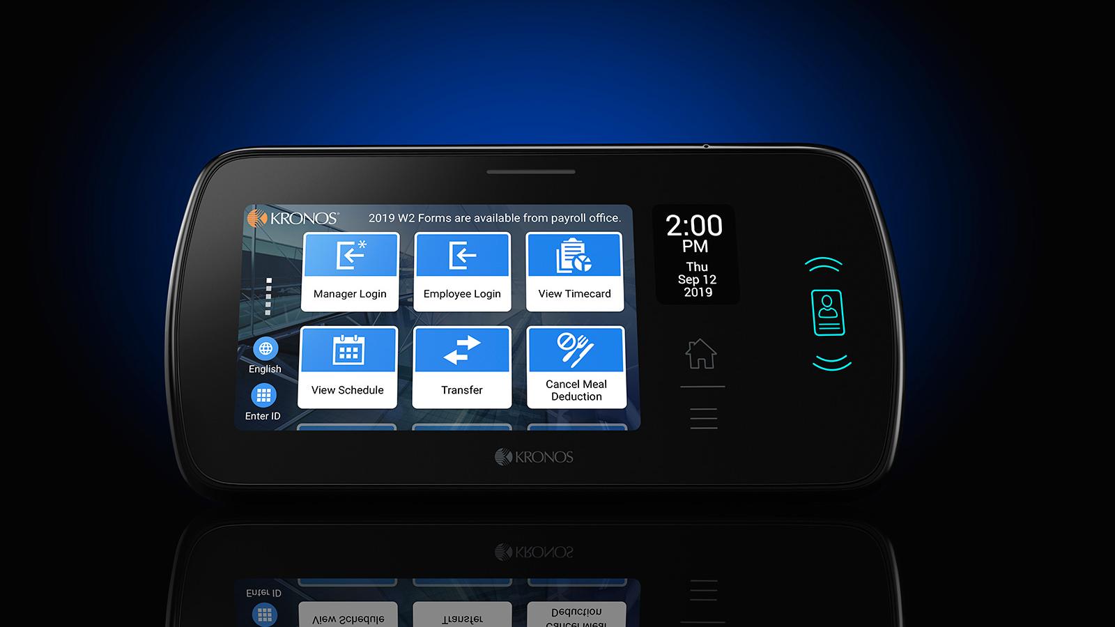 Часы Kronos InTouch DX оснащены семидюймовым сенсорным экраном и ...
