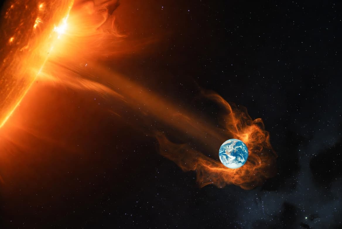 Плазма летит прямо к Земле: Новые данные с коронографа показали прямое направление выброса, ожидается сильная магнитная буря