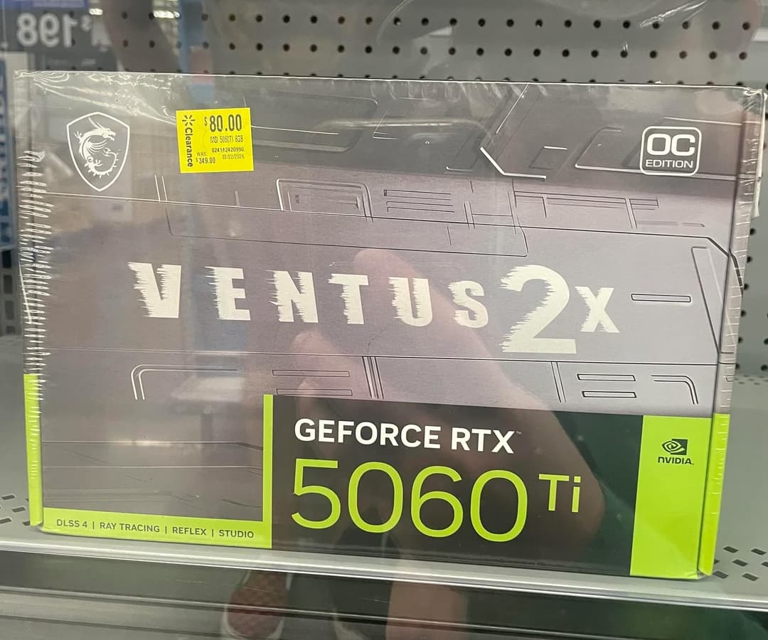 Редчайшая удача: пользователь купил новую GeForce  RTX 5060 Ti дешевле 100 долларов