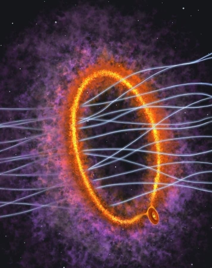 Телескоп ALMA обнаружил необычное горячее кольцо вокруг формирующейся звезды