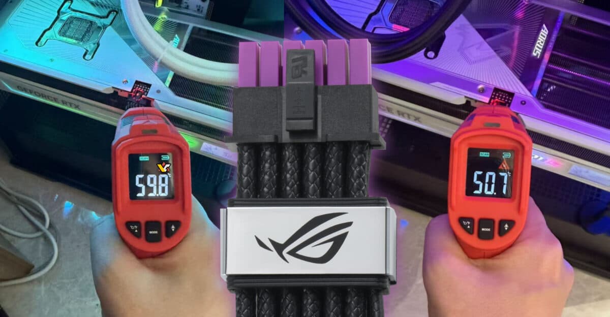 Усиленный кабель питания Asus ROG Equalizer в первом стороннем тесте показал заметное снижение температуры относительно обычного